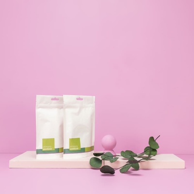 Wei&szlig;e Beutelverpackung