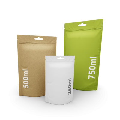 Standbodenbeutel in festen Formaten