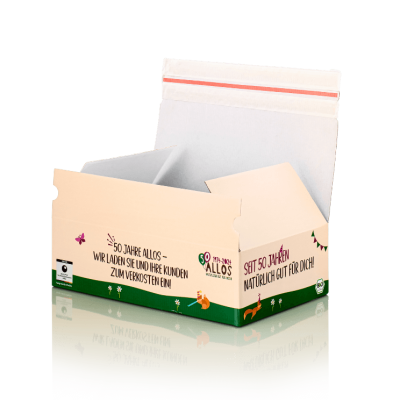 Automatikbodenkarton mit Klebestreifen