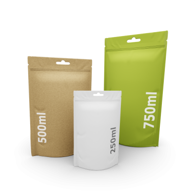 Standbodenbeutel - nach Größe