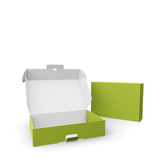 Hinged lid box with safety flap Hinged lid box with safety flap
