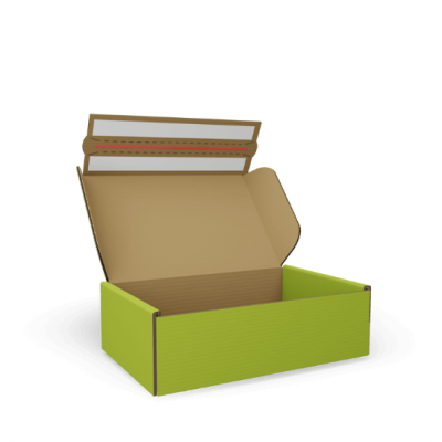 Hinged boxes with adhesive strip - FEFCO 0885