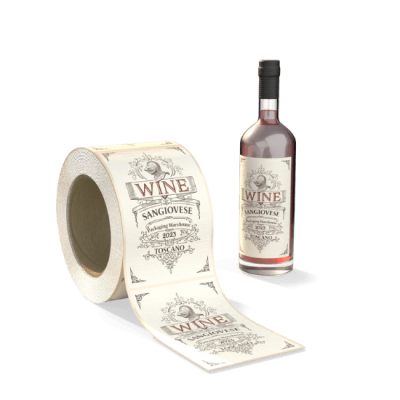 Wine labels textured paper cream