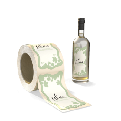 Wine labels in special shape