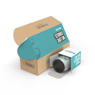 klappdeckelkarton aus brauner e-welle