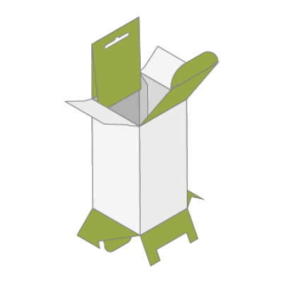 Scatola con appendino con fondo a coda di rondine