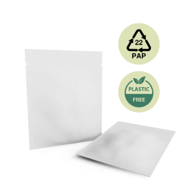 Flachbeutel - Papier weiß - mit Barriere