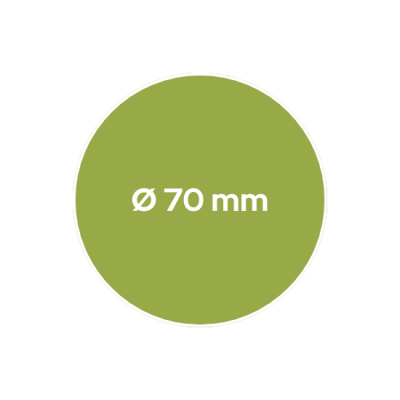 70x70 mm - rund