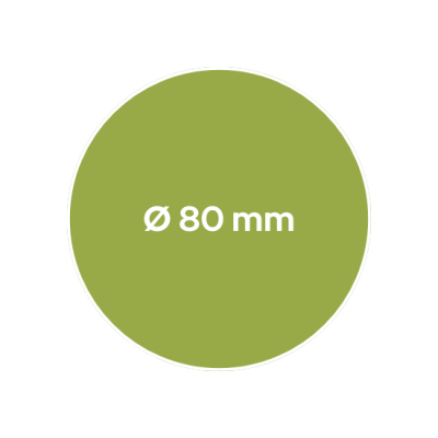 80x80 mm - rund