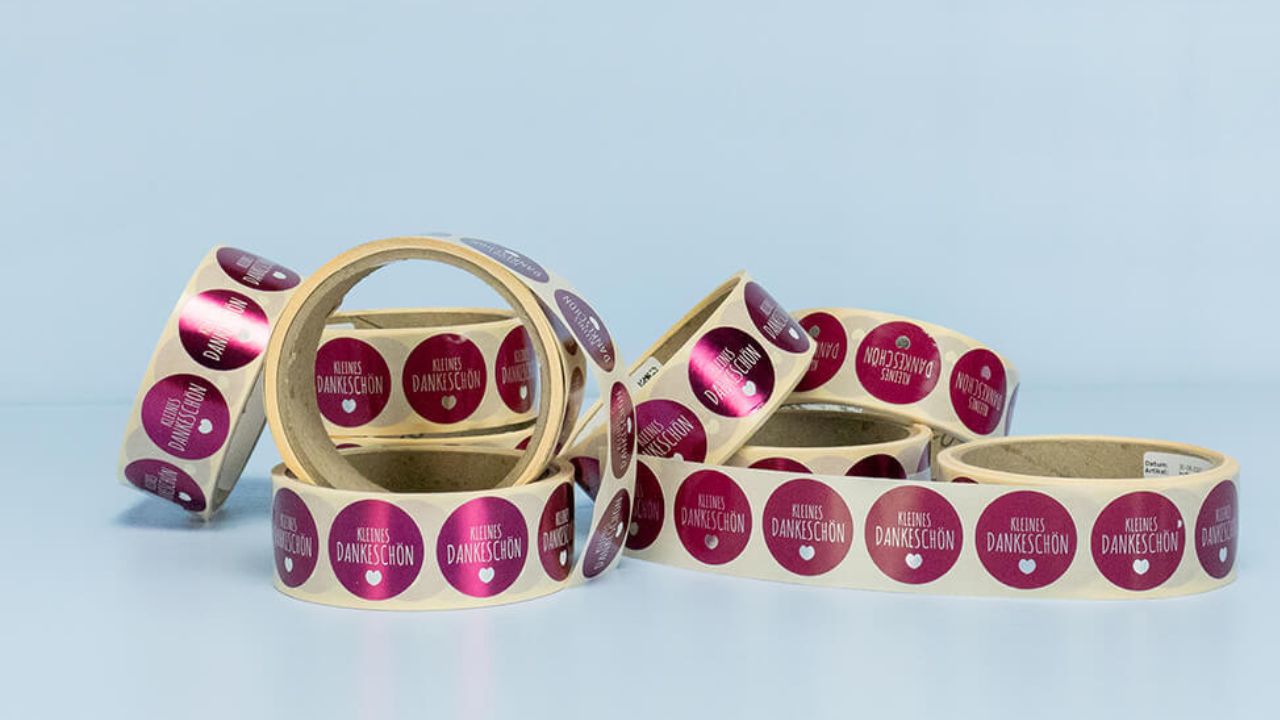 Runde metallisierte Etiketten