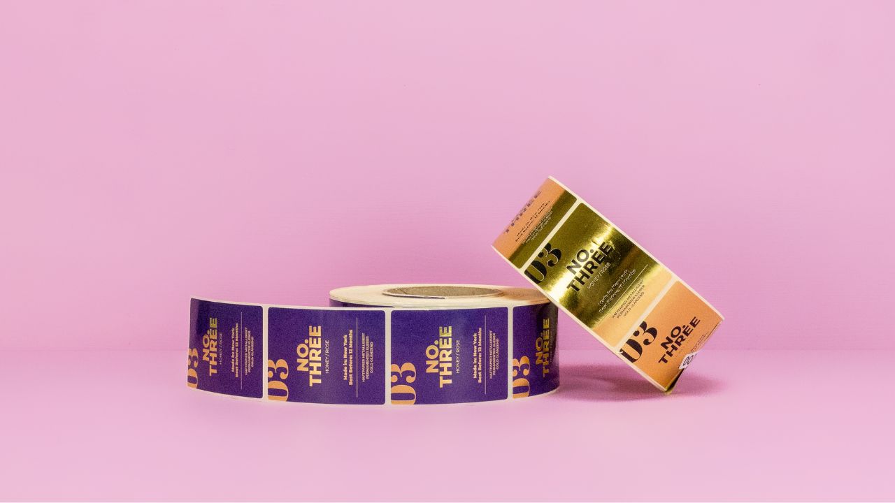 Rechteckige metallisierte Etiketten