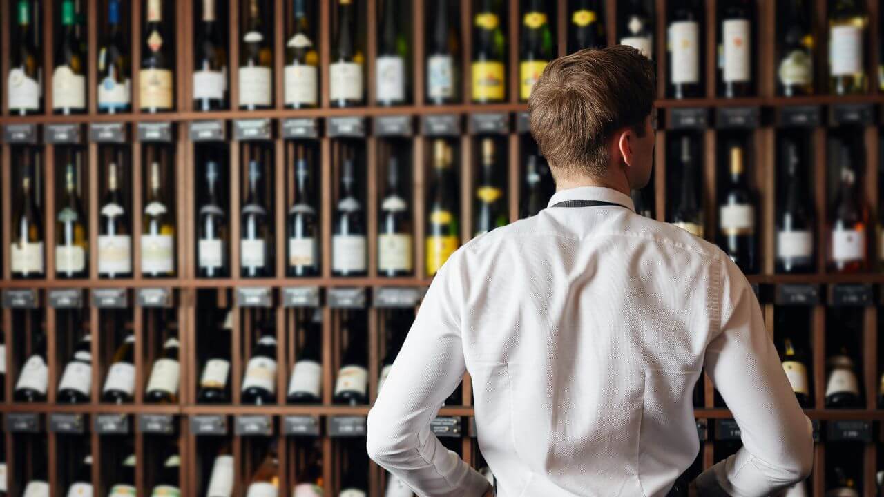 Wine bottles with individual labels