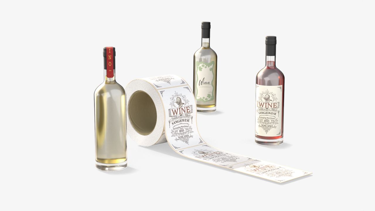 Wine labels textured paper