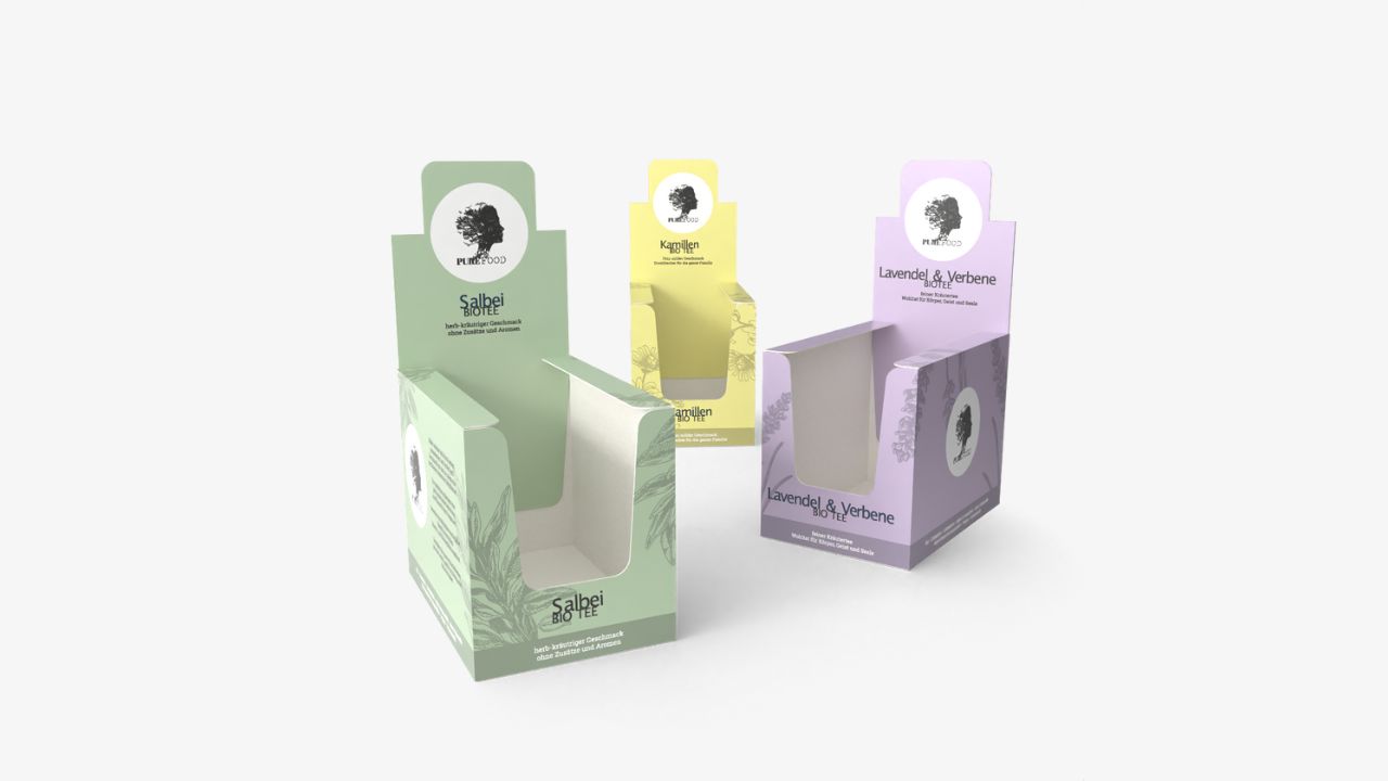 Counter display individually printed