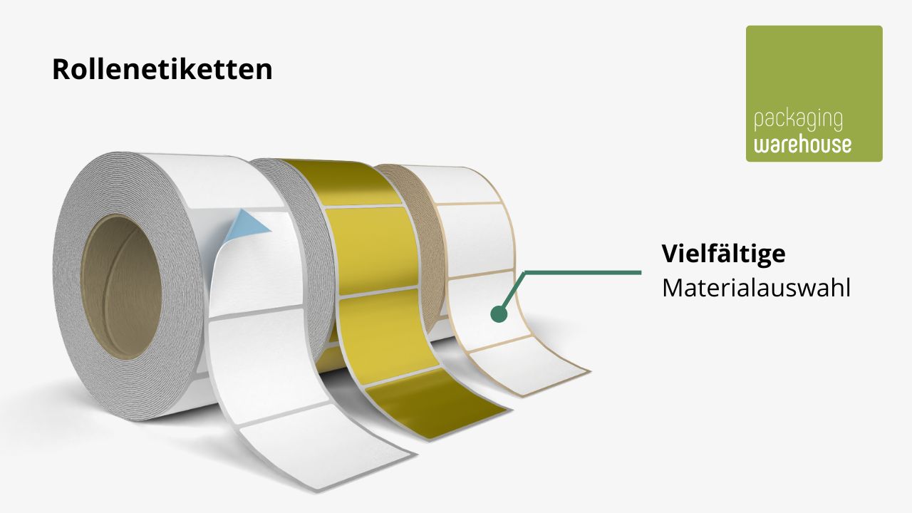 Verschiedene Rollenetiketten Materialien