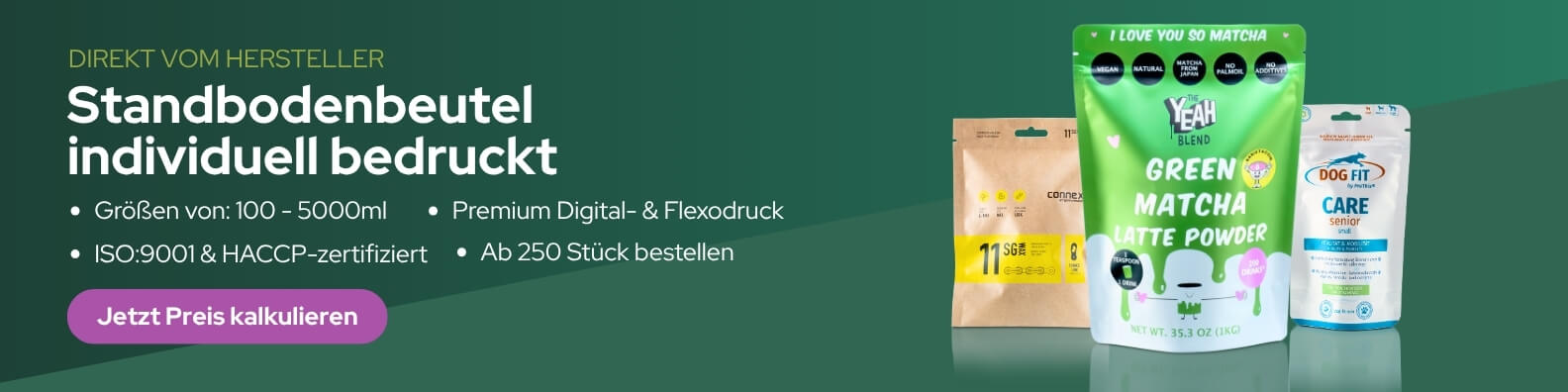 Bedruckte Standbodenbeutel kaufen