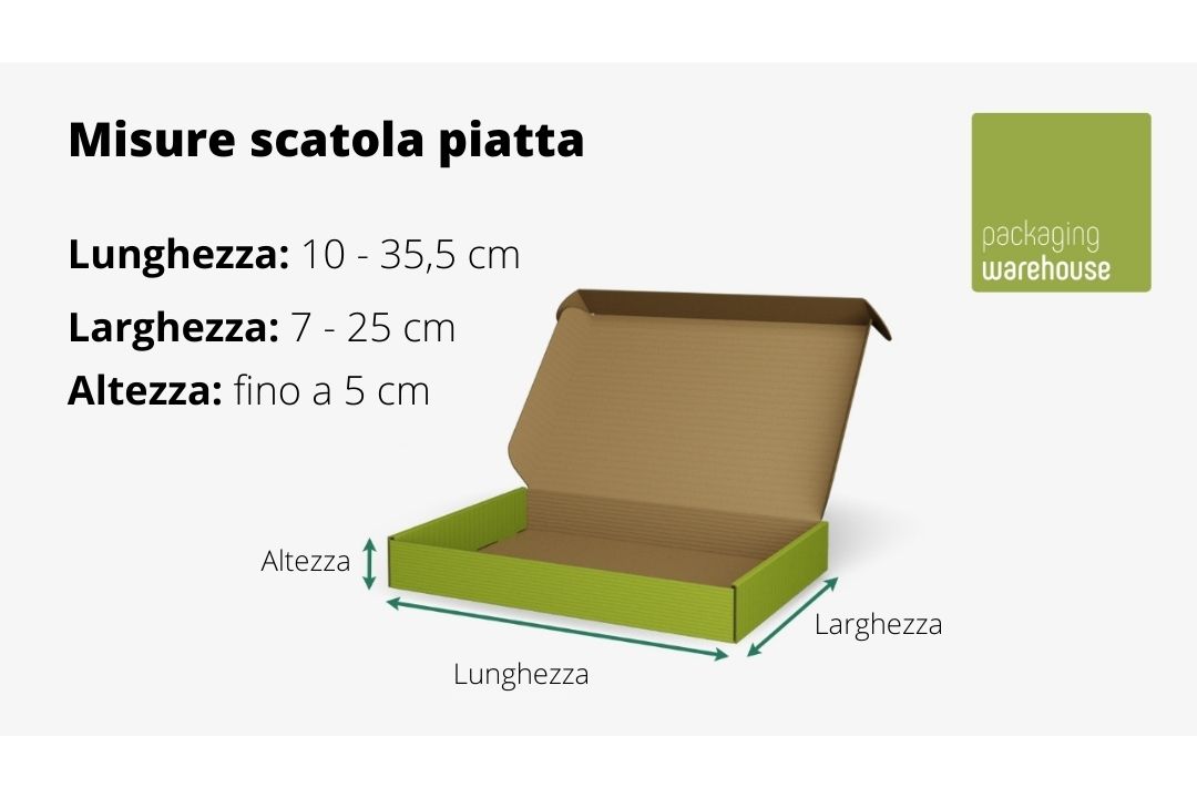 Scatola piatta in cartone ondulato o cartoncino